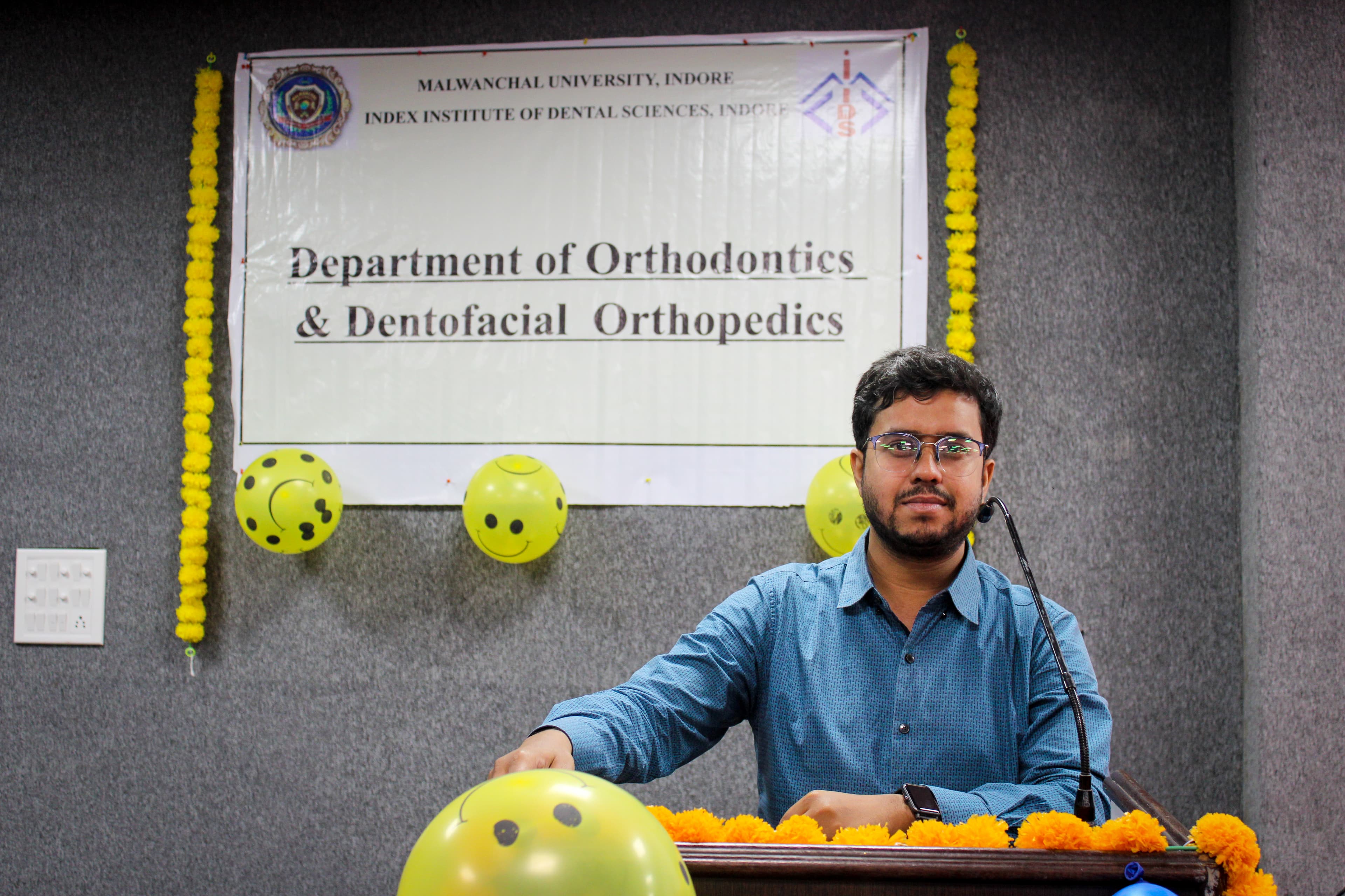 Dr. Sahu presenting at a departmental academic seminar